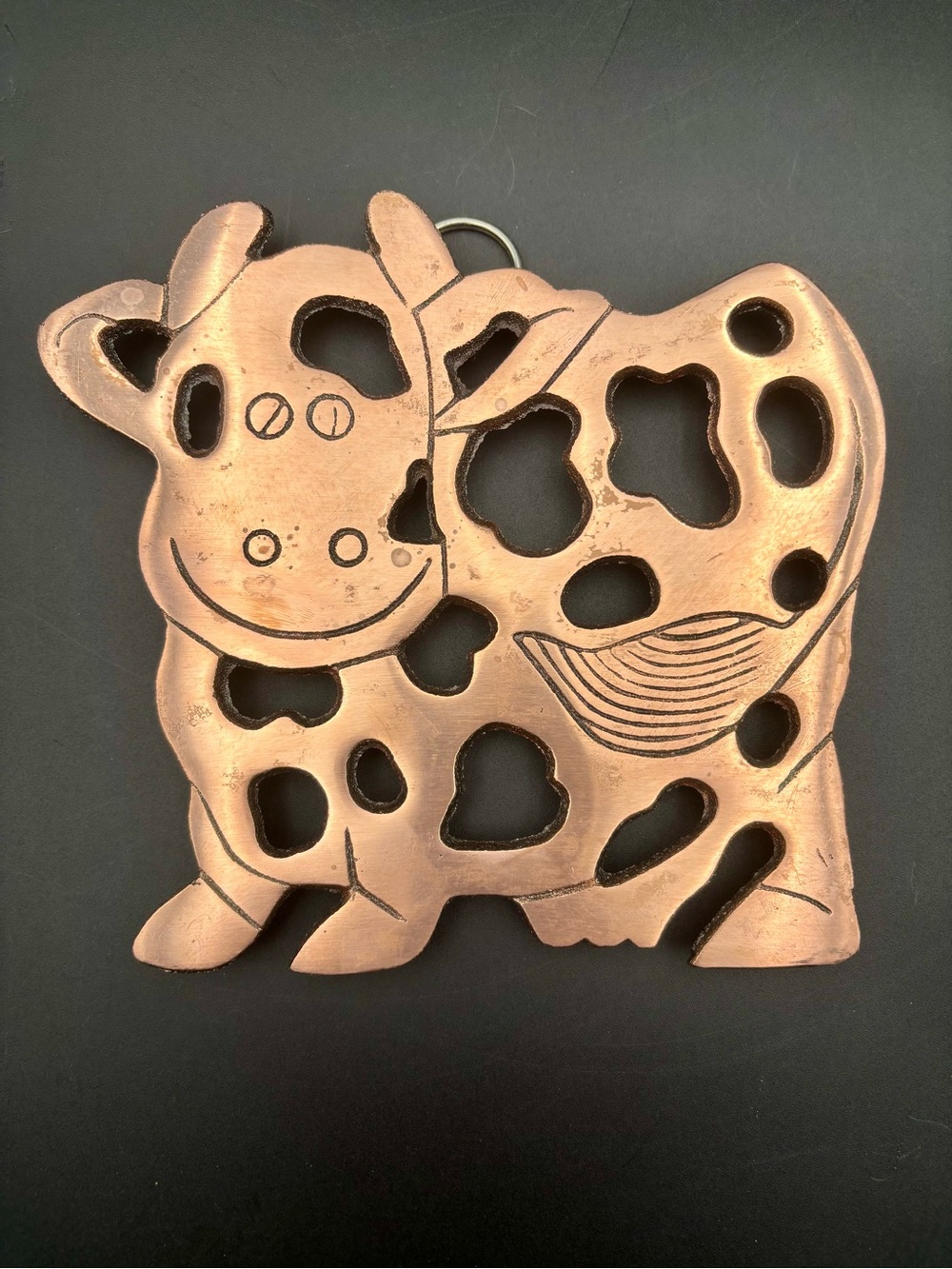 Vintage 1995 Old Dutch International (ODI) Cow Trivet Wall Hanging Decor 7.5”